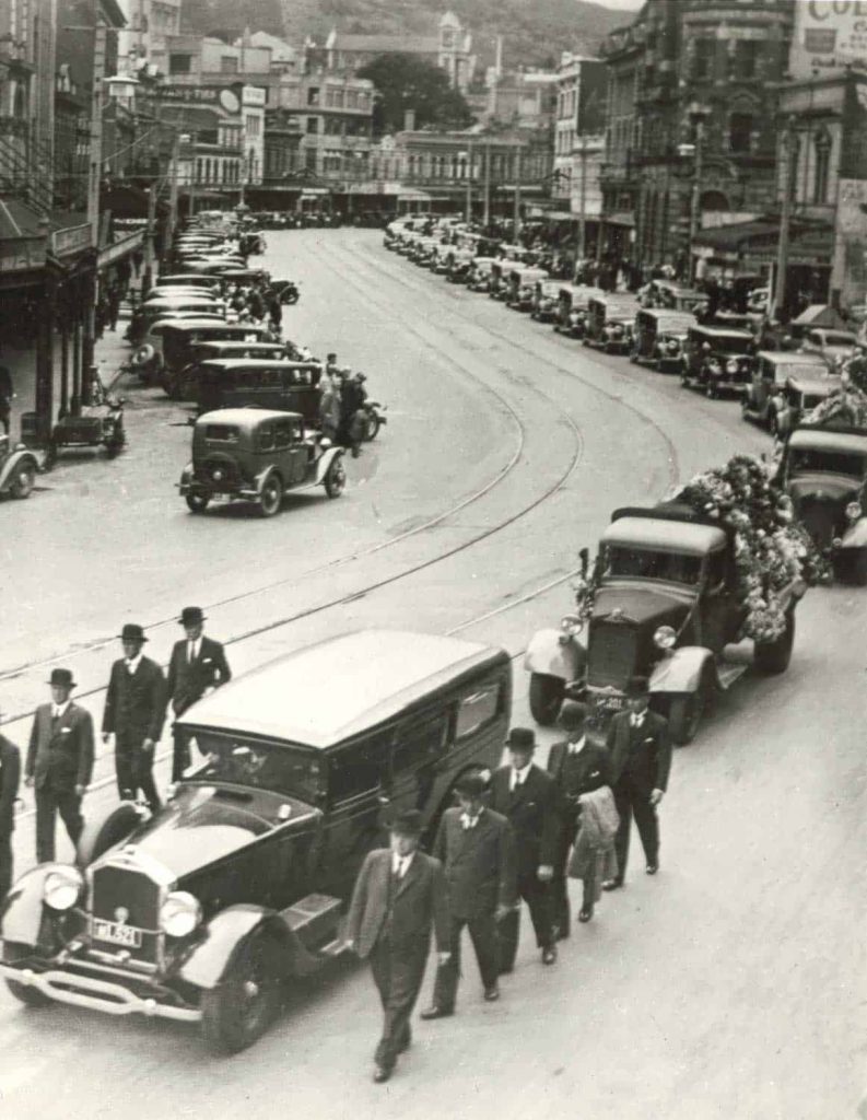 The funeral of Sir Frederic Truby King in Wellington, 1938