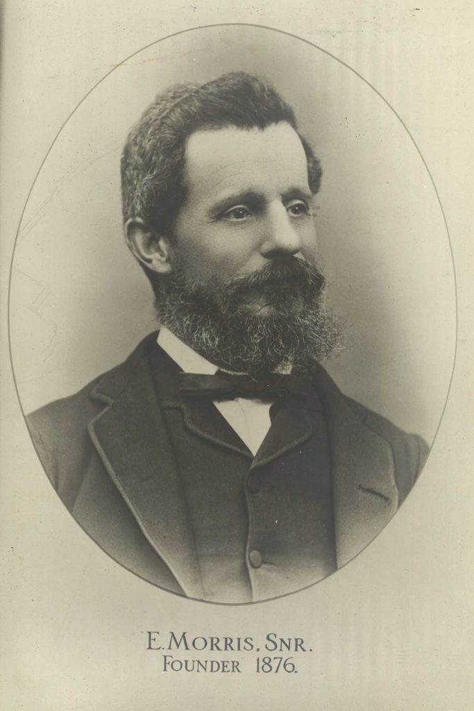A portrait of E Morris Senior, who founded the business in 1876